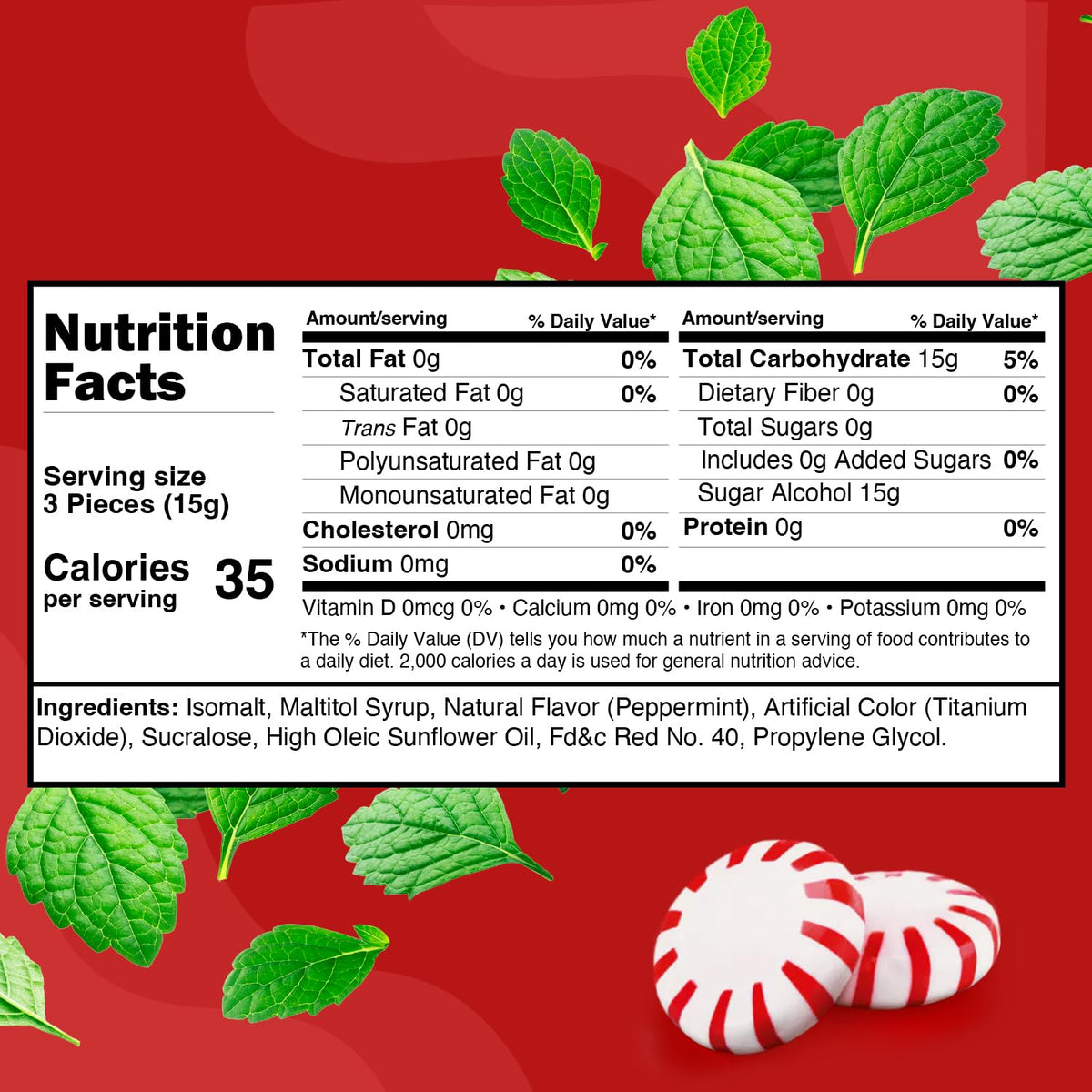 GEEOOLLAH Starlight Peppermint Candy 2 Pound Bucket - Individually Wrapped Red & White Hard Mints for Holidays, Parties, Candy Bowls