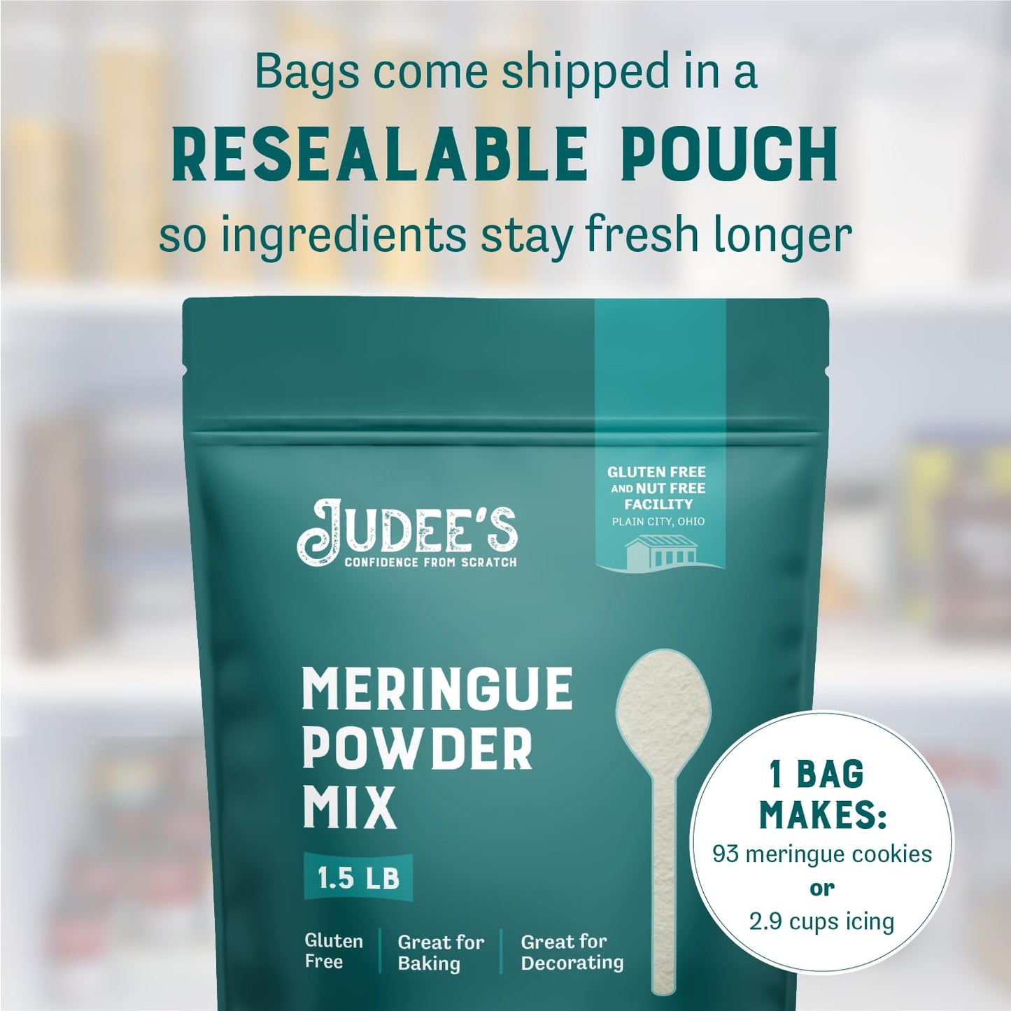 Judees Meringue Powder Mix - Gluten-Free, Nut-Free, 1.5 lb for Baking and Decorating