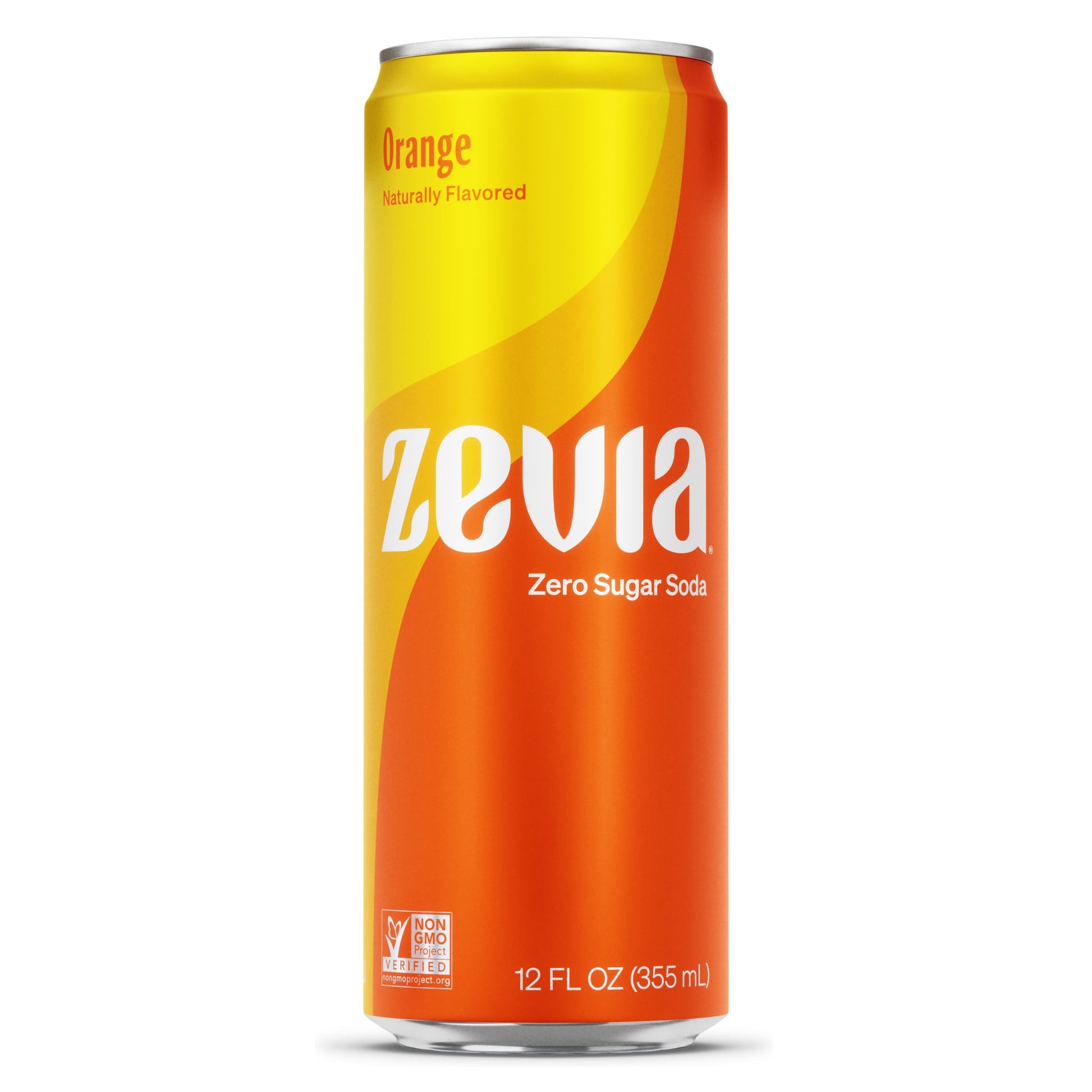 Zevia Zero Sugar Soda, Orange, 12 Ounce Sleek Can
