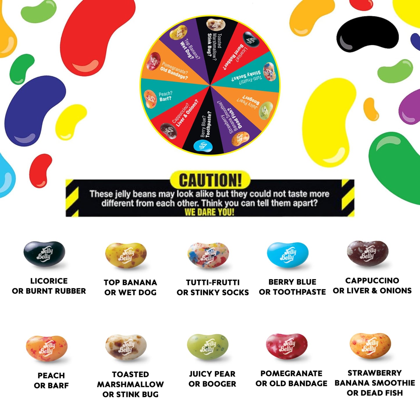 Gaudum Jelly Belly Bean Boozled Jelly Beans Game with 5 Game Cards, Multicolor, 1 Count