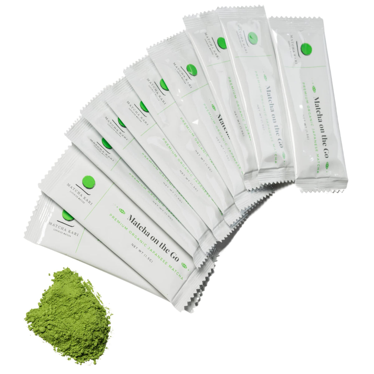 Matcha Kari Ceremonial Organic Matcha Green Tea Single Serving Sticks, 12 Count Pack, Green