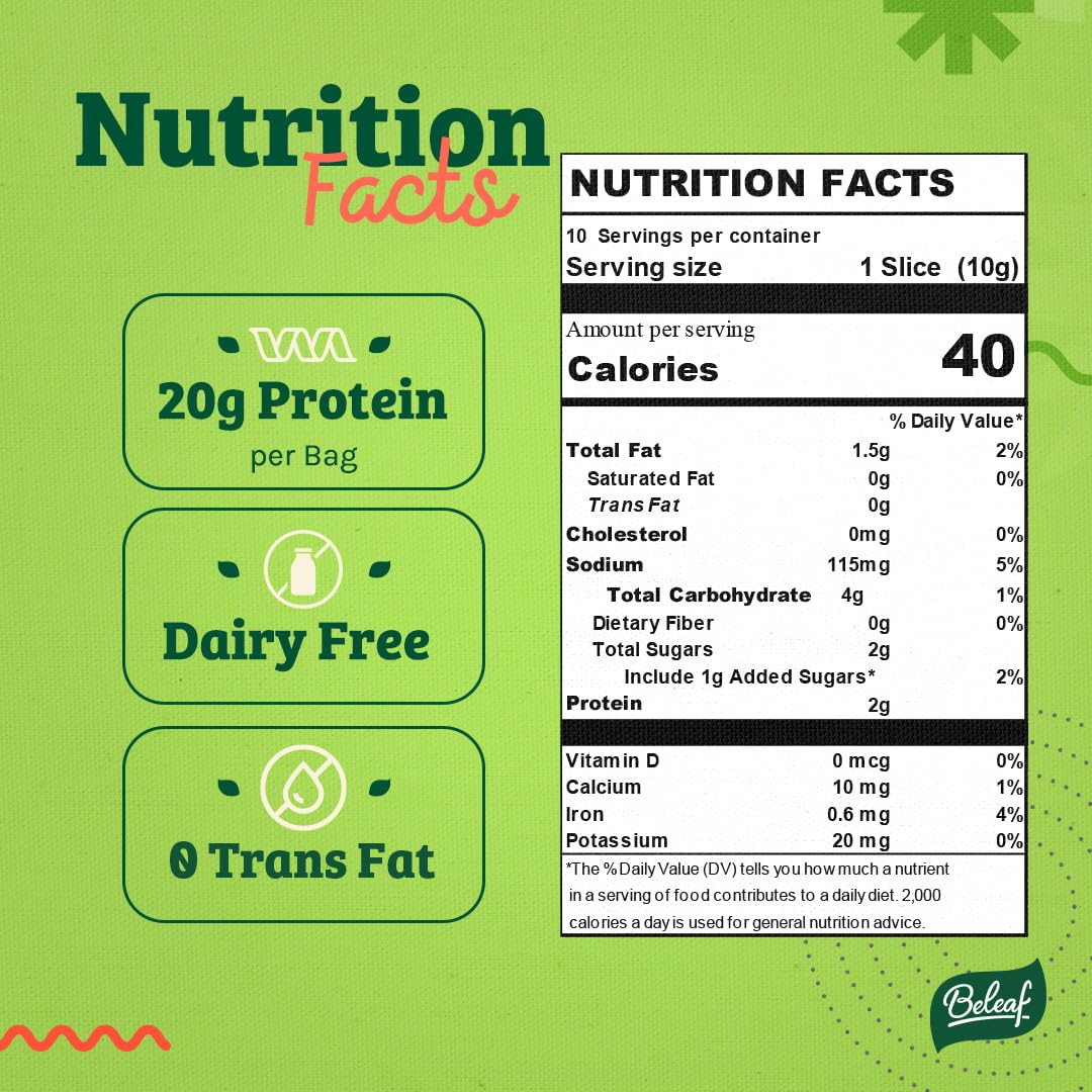 Beleaf Jalapeño Plant-Based Jerky: High-Protein Snack – Healthy And Flavorful Vegan Jerky For On-The-Go Energy – Tasty Meatless, Vegetarian Meat Alternative (12 Pack)