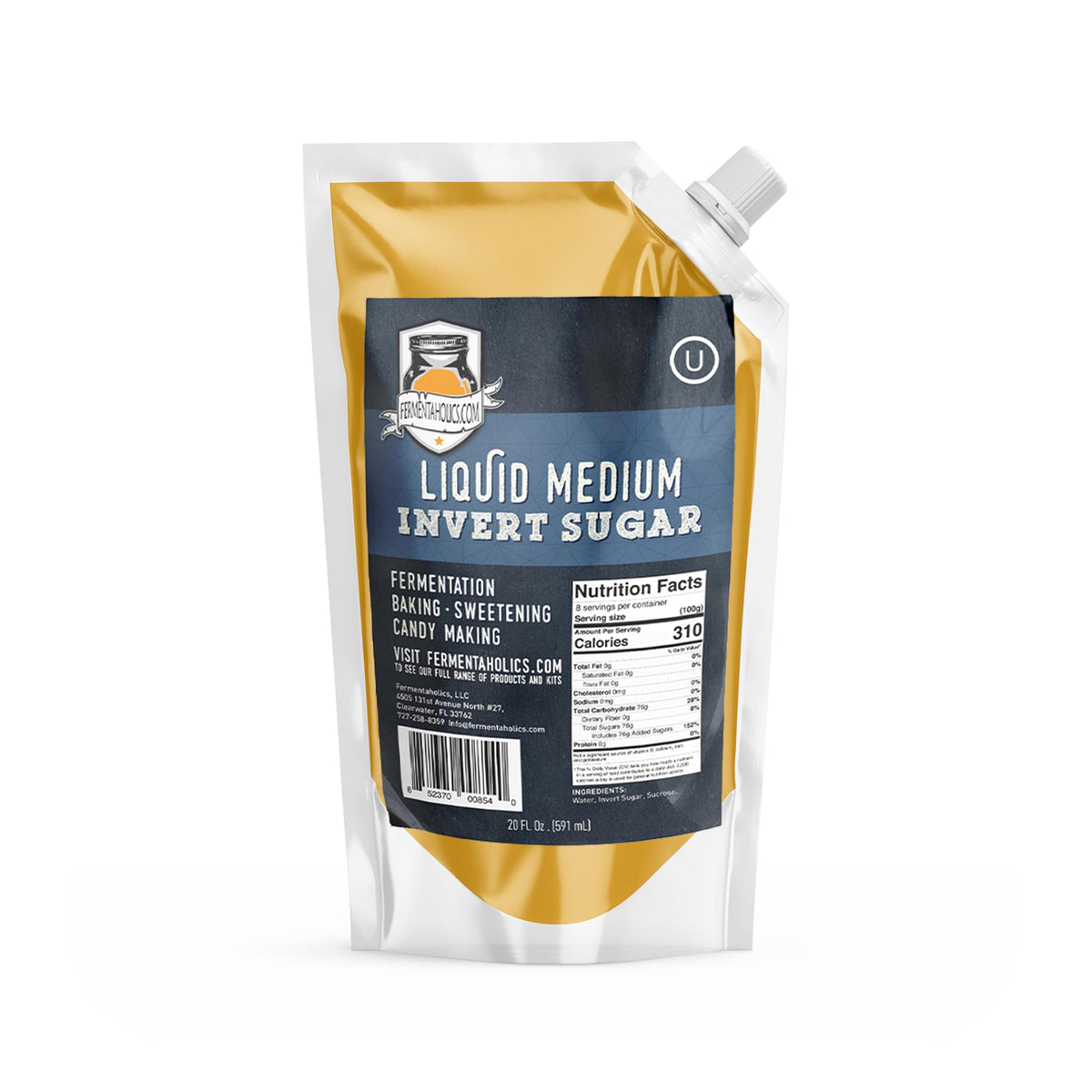 Fermentaholics Liquid Invert Sugar Syrup - 2 Pack - 20 fl oz - Clear - Great for Baking, Fermentation, Candy Making, Ice Cream