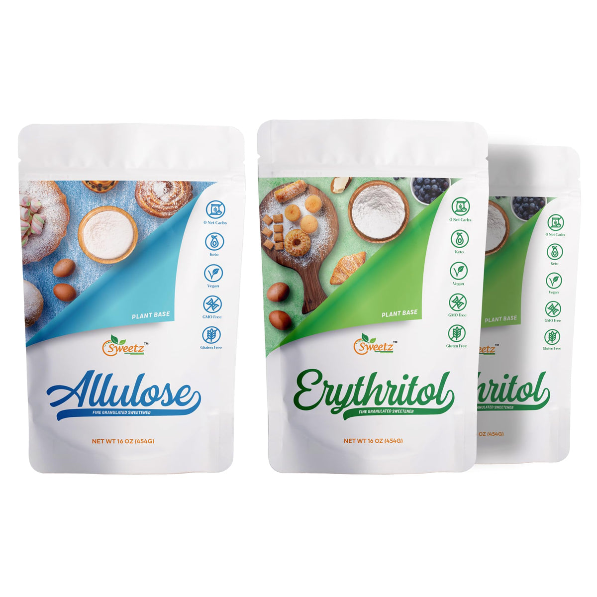 All Purpose Sweeteners: Erythritol 2-Pack & Allulose 1-Pack. Total Servings 342; Zero Calorie Sweeteners  Sugar-Free Substitute For Baking  Smoothies  Coffee; Low Carb Keto Diet Friendly Food | Ery2-Alu1-Mpk3  1Lb/Each