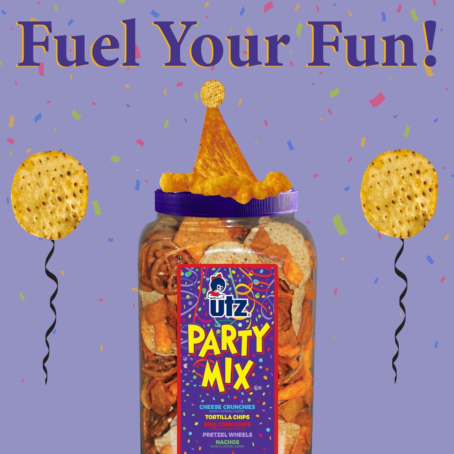 Utz Party Mix – 1 Oz. Bags (60 Count) Tasty Snack Mix Of Corn Tortilla, Nacho Tortilla, Pretzel, Bbq Corn Chip And Cheese Curl, Perfect For Vending Machines, Individual Snacks To Go, Trans-Fat Free