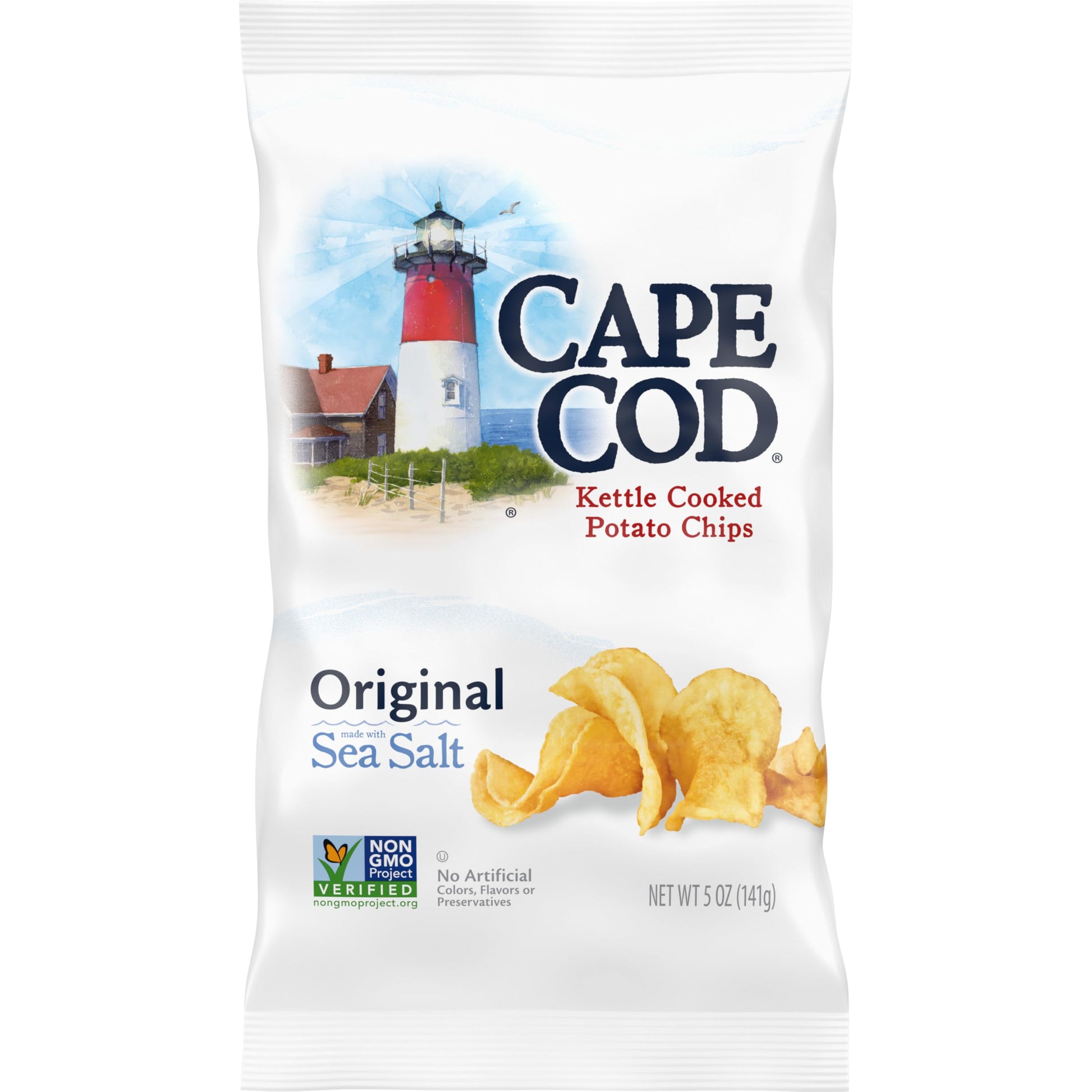 Cape Cod Kettle Cooked Potato Chips Original Sea Salt, 5 Ounce, Pack of 1