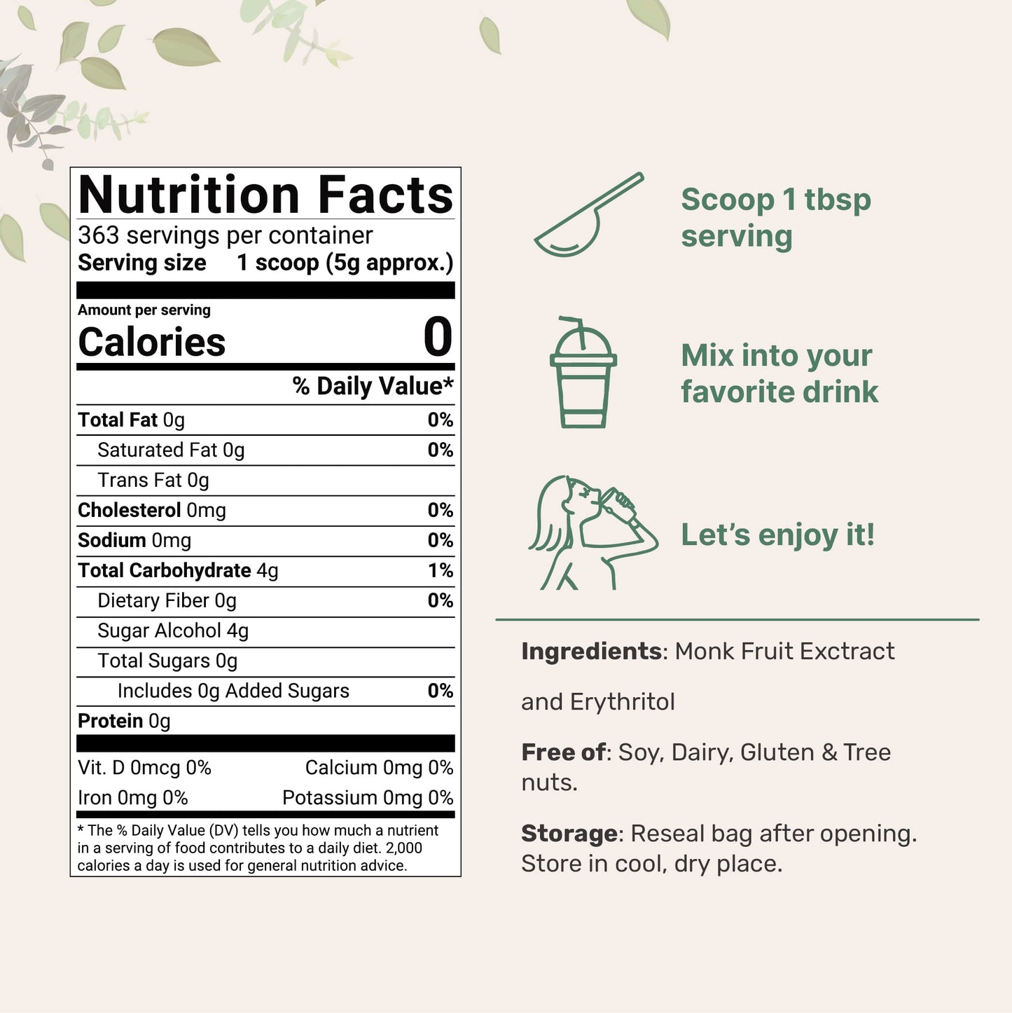 Golden Monk Fruit Sweetener With Erythritol, 4 Pounds - No After Taste - Brown Sugar Substitute, Keto Diet Friendly, Zero Calori