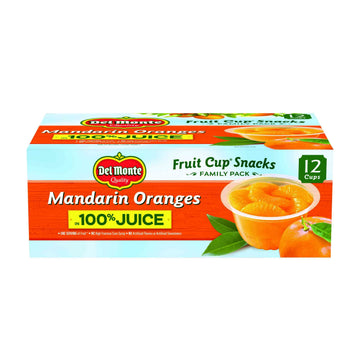 Del Monte Mandarin Orange In 100% Juice Snack Cups, 4-Ounce Cups (Pack Of 12)