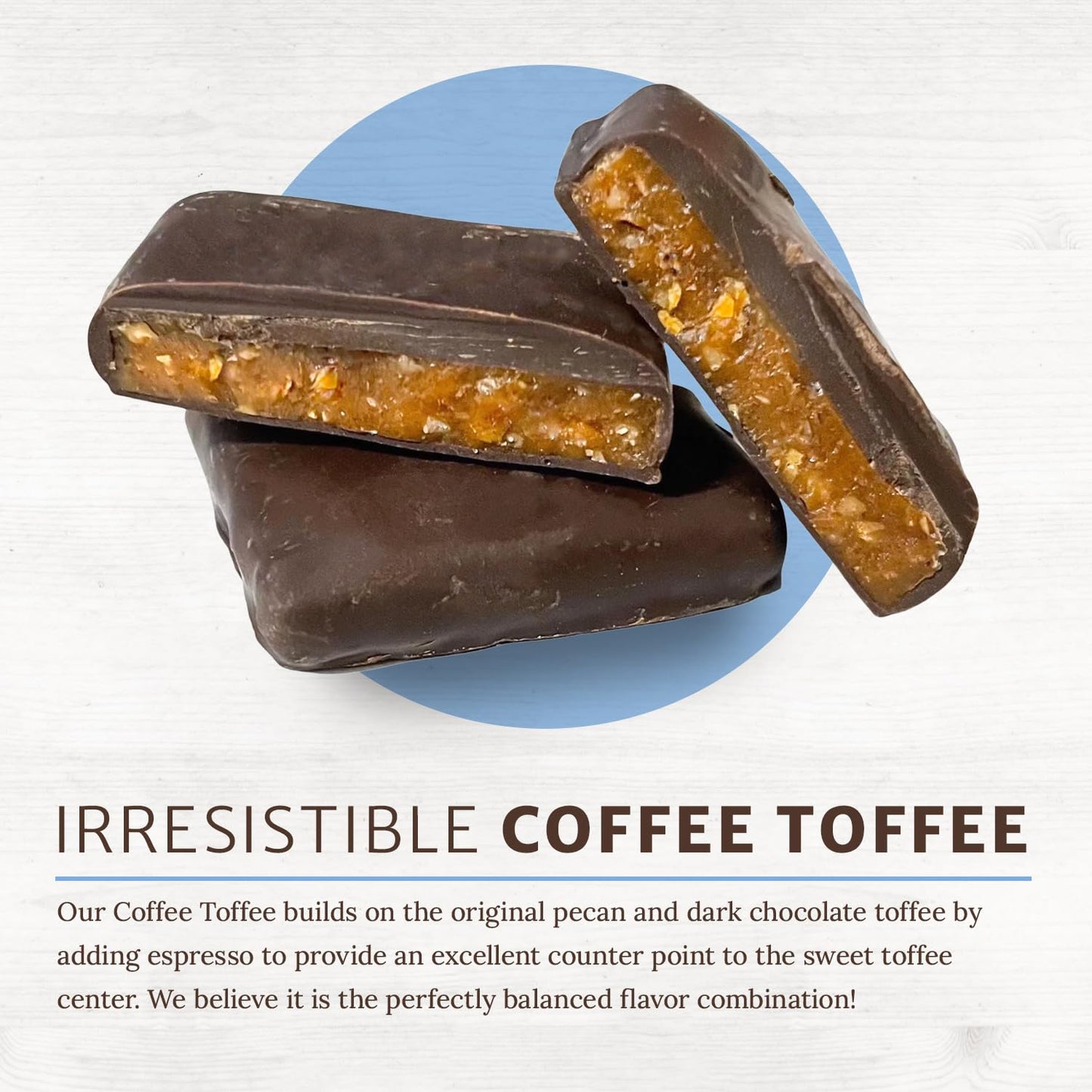 Griffs Pecan Toffee, 4 Dark Chocolate Covered Pecan Toffee Squares, Traditional English Toffee, Gluten Free, Family Owned (2 Ou