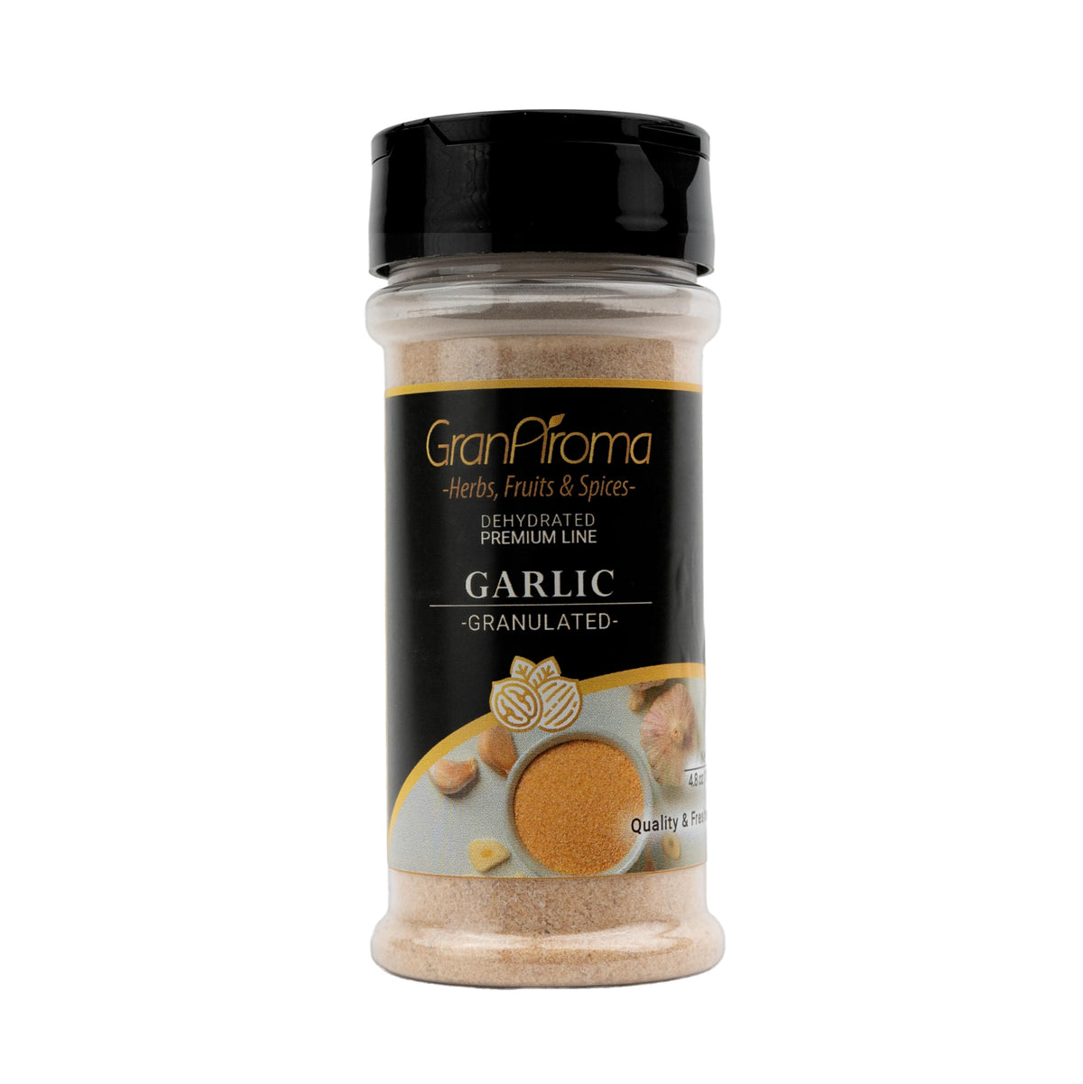 GranAroma Granulated Garlic, Versatile Seasoning, Dehydrated (4.8 Ounce)