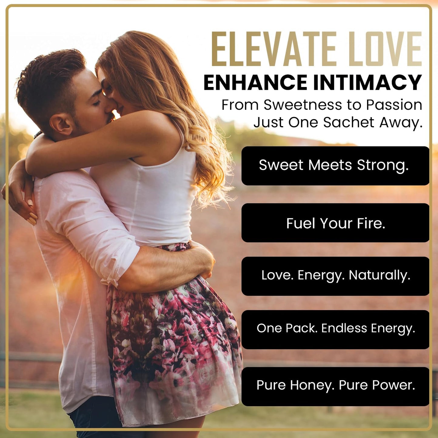 Black Leopard Honey Packs- 20 Gram Satchets - Pack of 10 - enhanced Pure Honey with Jelly Bee Pollen