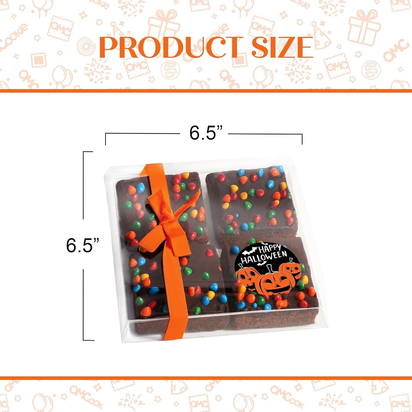 Happy Halloween Cookies Brownies Gift Basket Chocolate Fudge Brownie Cake Gift For Men Women Package | Nut Free Dairy Free