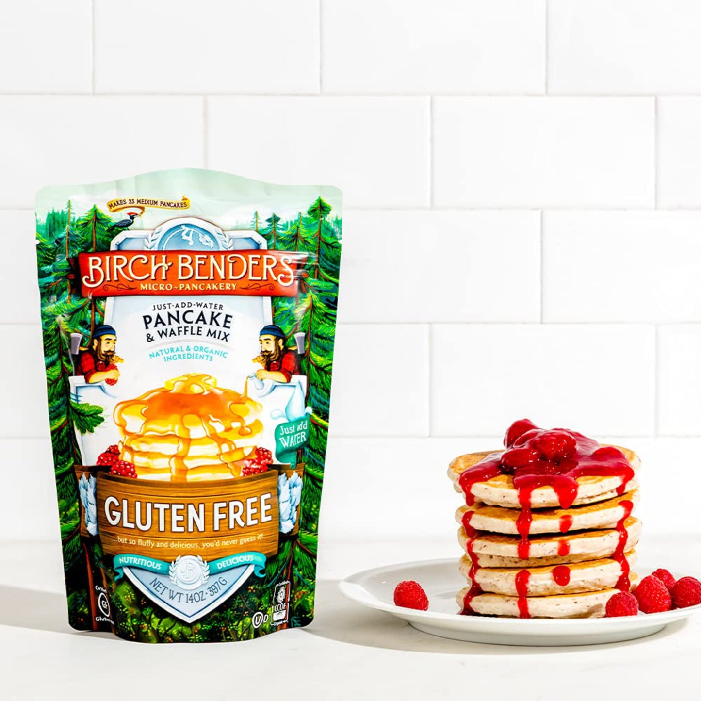 Gluten-Free Pancake and Waffle Mix by Birch Benders,14 Ounce (Pack of 1)