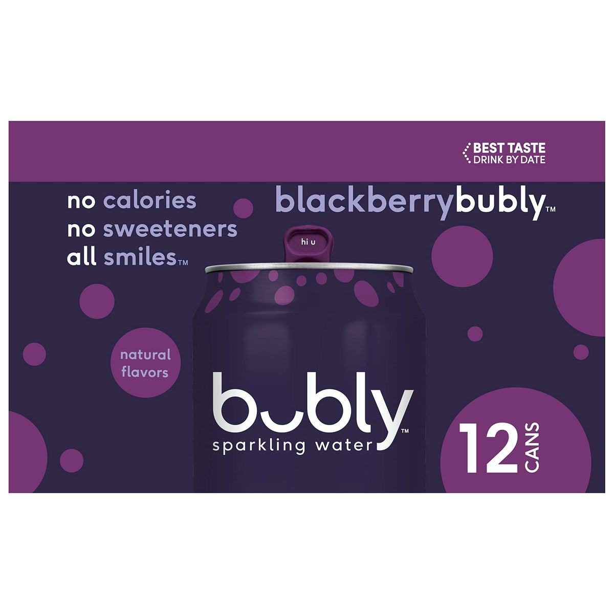 Bubly Sparkling Water, Blackberry, 12 Fl Oz (Pack Of 12)