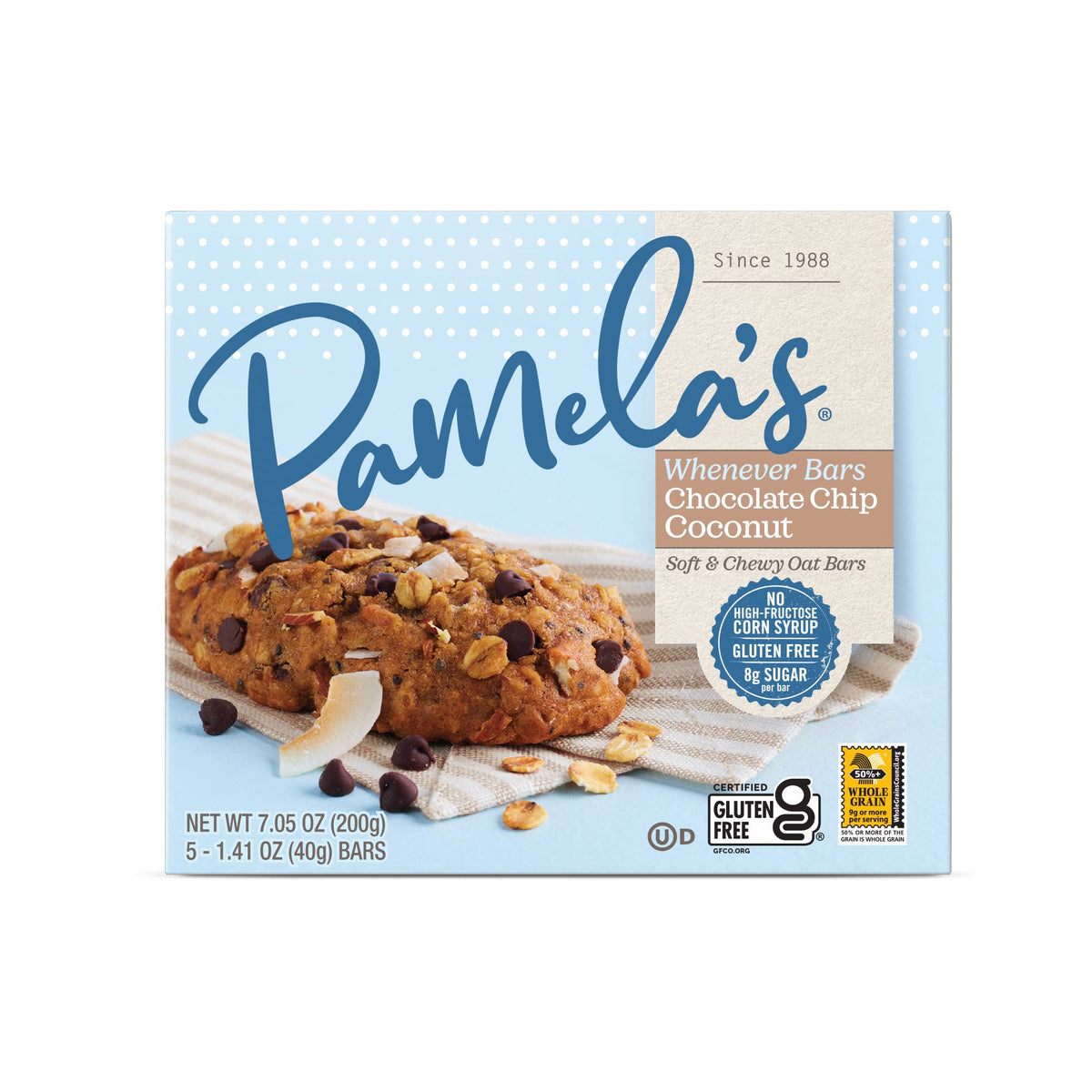 Pamela'S Products Gluten Free Whenever Bars (Oat Choc Chip Coconut, Pack Of 3)