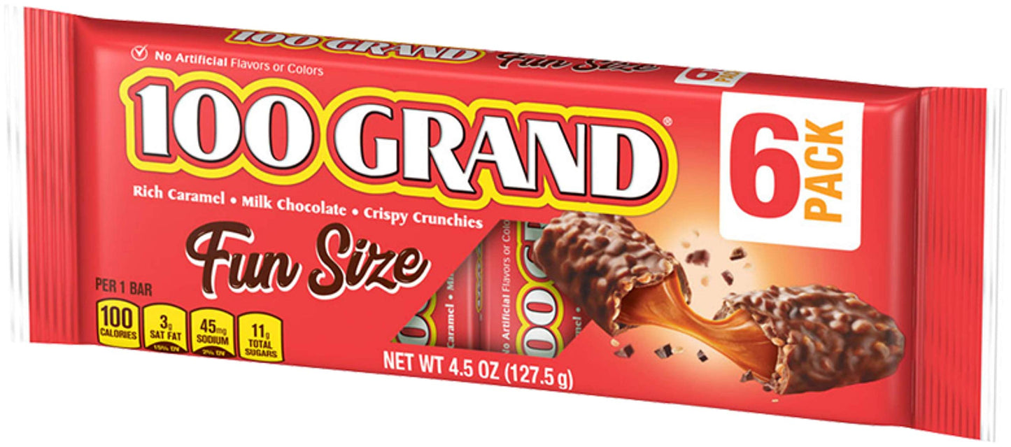 100 Grand Fun Size, 4.5 oz, 6 Count (Pack of 1)