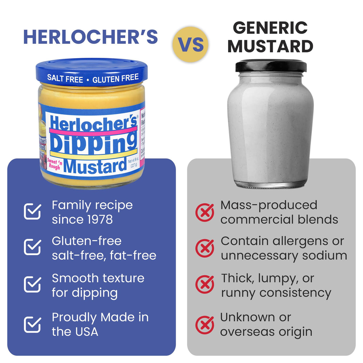 Herlochers Dipping Mustard - Pack of 2 | Sweet & Tangy Mustard Dip, 8 oz Jar | Gluten-Free, Salt-Free, Fat-Free | Perfect Pretze
