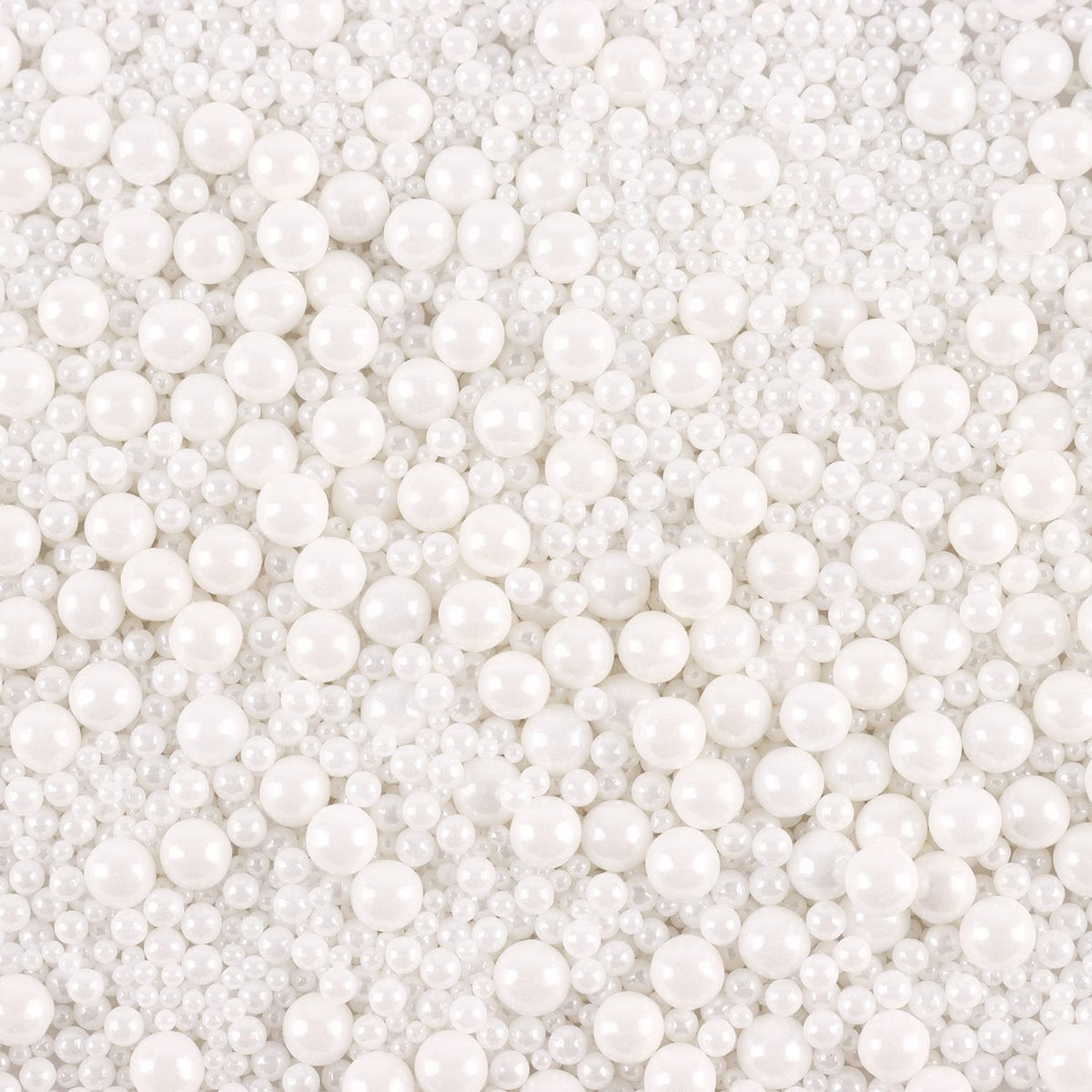 Cobakey Edible Sprinkles for Cake Decorating, 7 Ounce, White Pearl Sugar Candy for Cupcakes, Cookies, and Ice Cream Toppings