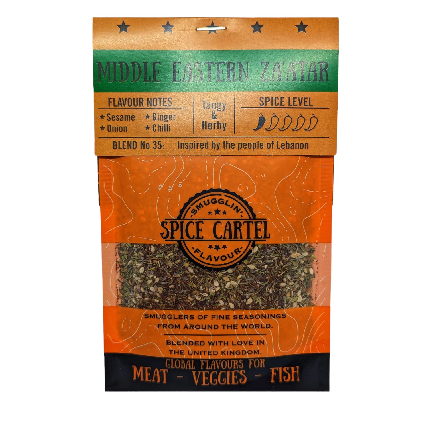 Spice Cartel Middle Eastern Zaatar Spice Blend, 35g Resealable Pouch, Hand Made in the UK