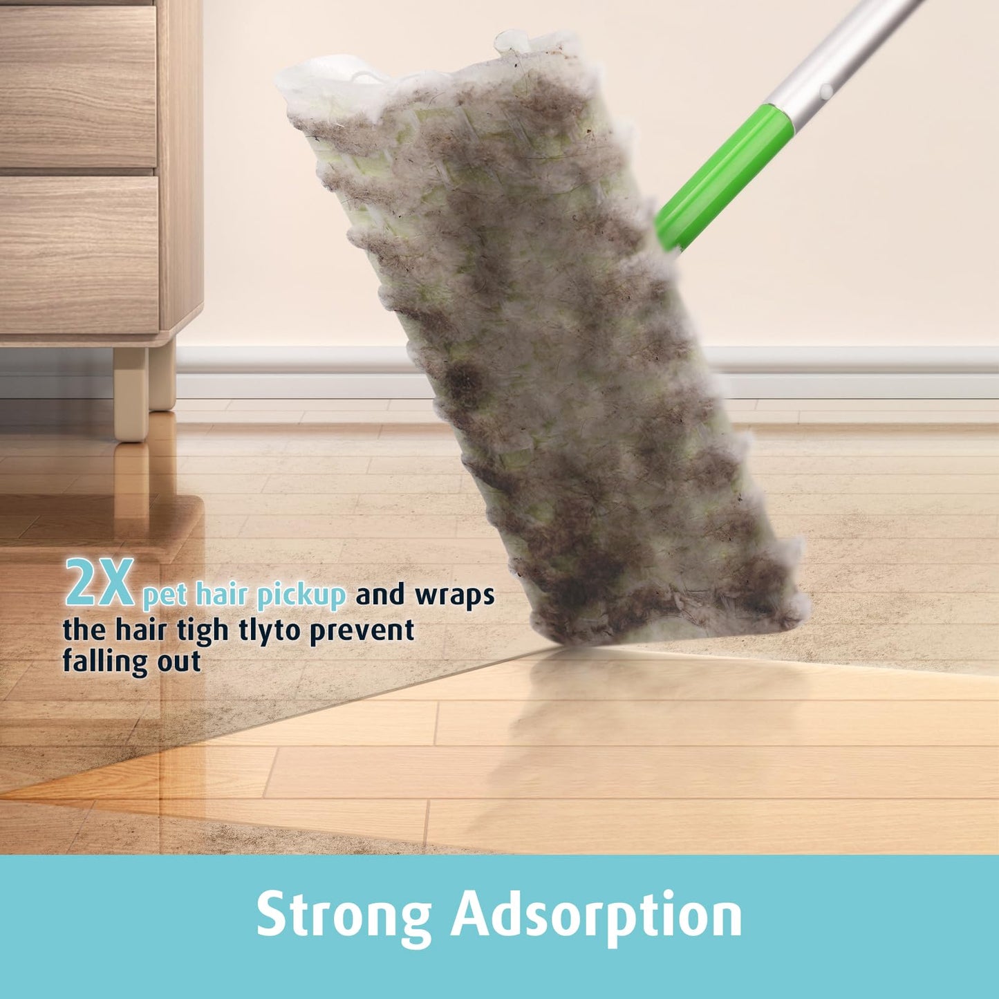 Air U+ Dry Mop Pads For Swiffer Sweeper Heavy Duty Pet Sweeping Refills Cloths Cleaning Hardwood Floor Dust And Hair, Disposable