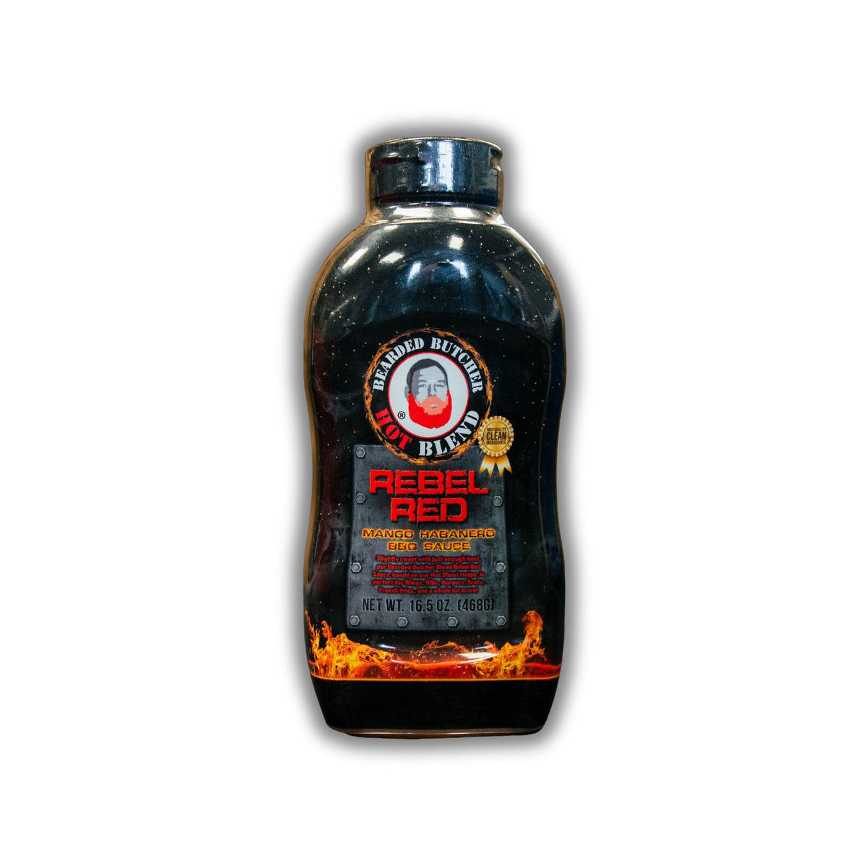 Bearded Butchers Rebel Red BBQ Sauce 16.5 oz - Mango & Habanero, Sweet & Spicy, Gluten Free, No MSG, Natural Ingredients, Perfec
