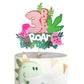 Rsstarxi Dinosaur 3rd Birthday Cake Topper, Pink, W 6 x H 8, Model XM107-Pink 3, Paper Decoration for Dino Theme Party