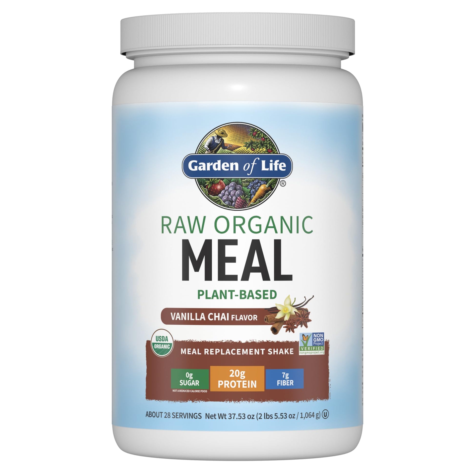Garden of Life Vegan Protein Powder - Raw Organic Meal Replacement Shake - 2.35 lb - Vanilla Chai - Pea Protein, Dairy Free