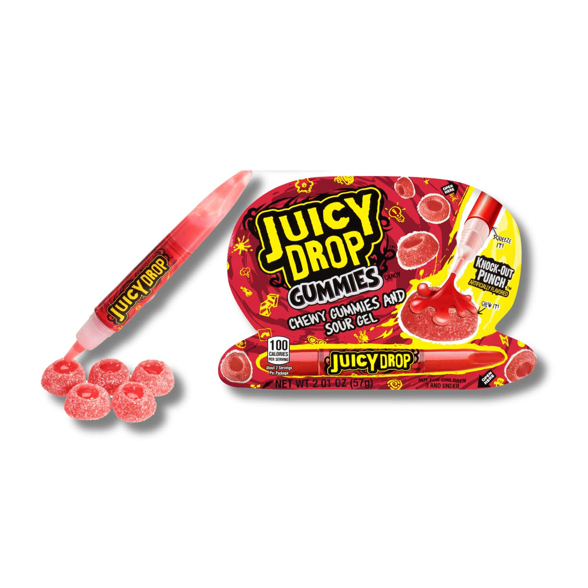 LYZAS SWEETS &   Easter Juicy Drop Pop Gummies - 24 Gummies & 2 Juice Pens - Festive Egg Packaging - Pack of 2