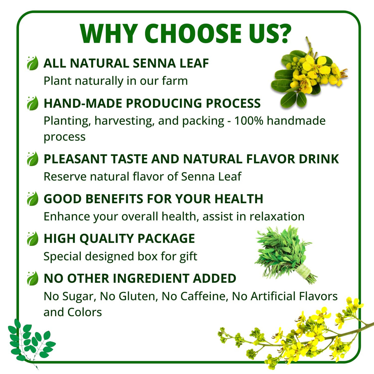 VIDA FARM Senna Tea - 100% Natural, Caffeine Free - 125 Tea Bags