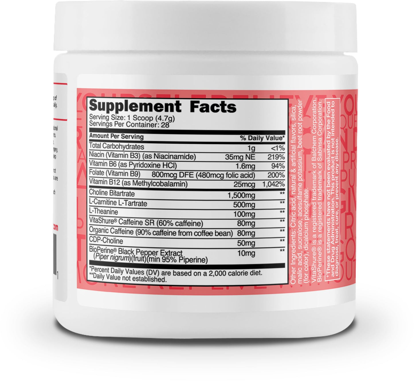 TransformHQ Energy & Focus Powder, Strawberry Lemonade, Sugar Free, Non-GMO, Gluten-Free, 4.64 Ounce (Pack of 1)