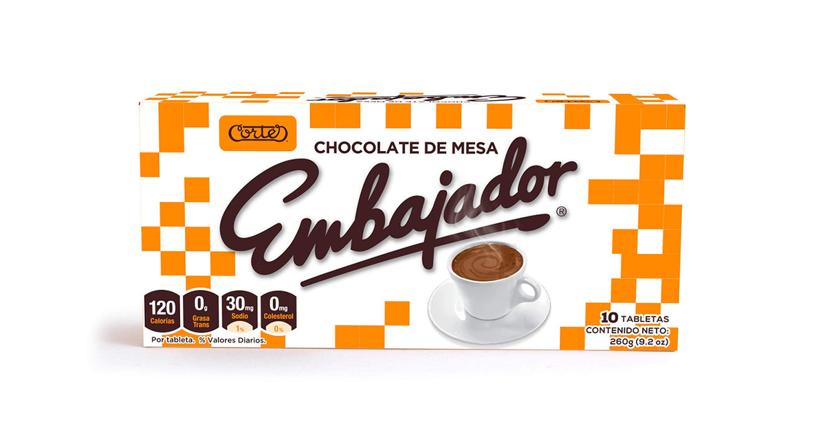 EMBAJADOR Chocolate de Mesa - Sweet Baking Chocolate, Set of 8 Boxes