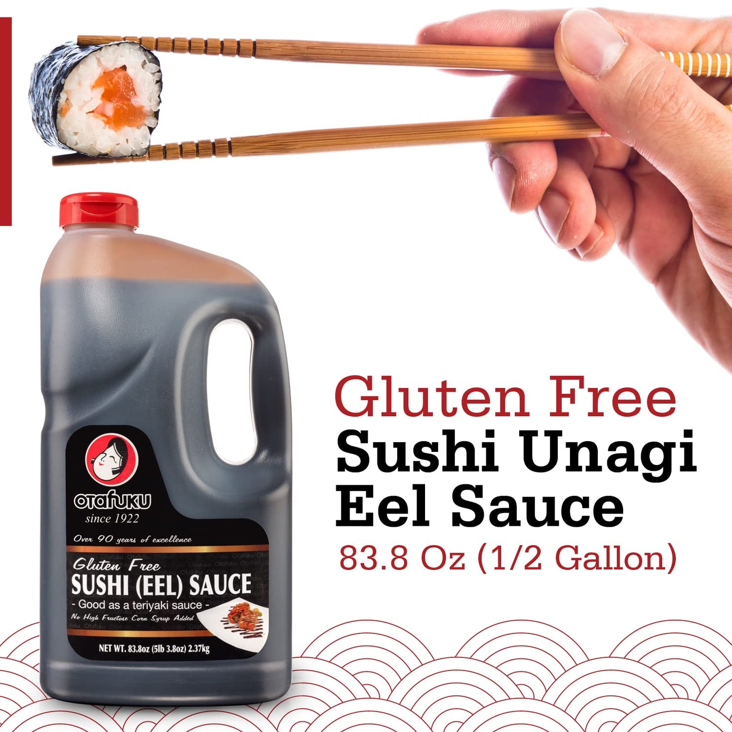 Otafuku Gluten Free Eel Sauce - Japanese Unagi Sauce for Sushi, 83.8 Oz (1/2 Gallon) - Perfect for Rolls, Sashimi, Rice, and P