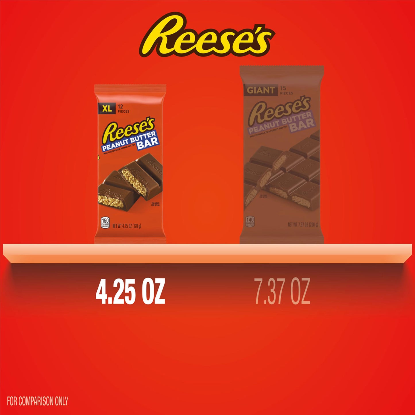 Reese'S Milk Chocolate Peanut Butter Xl, Candy Bars, 4.25 Oz (12 Count, 12 Pieces)