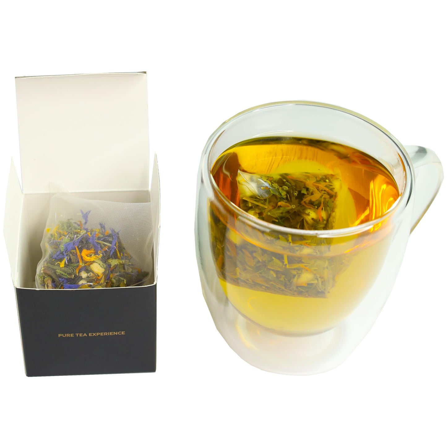 Pure And Easy Tea, Ascent Enhanced Tea Sampler, 15-Count Variety With 5 Caffeinated Flavors, Natural Loose Leaf Blends In Bpa-Free Pyramid Bags, Gift Box, 52.5G