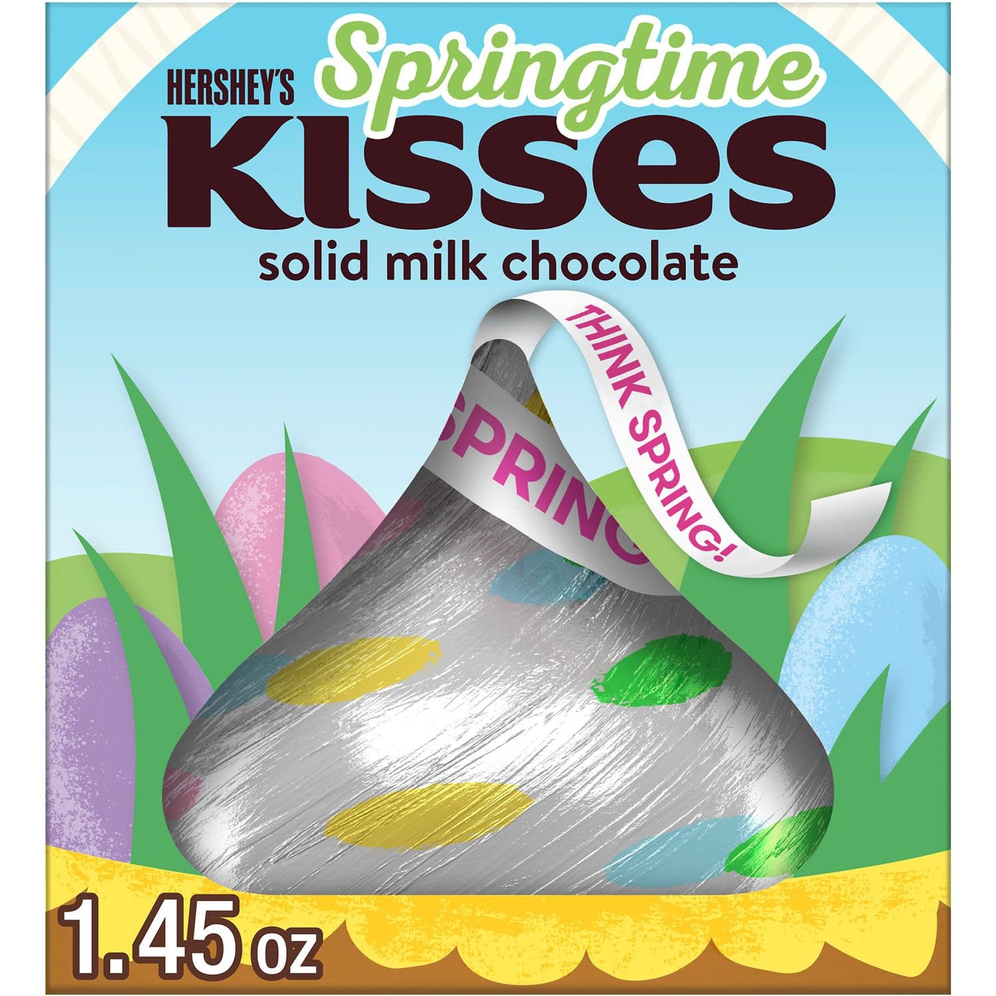 HERSHEY S KISSES Solid Milk Chocolate, Easter Candy Gift Box, 1.45 oz (12 Pack)
