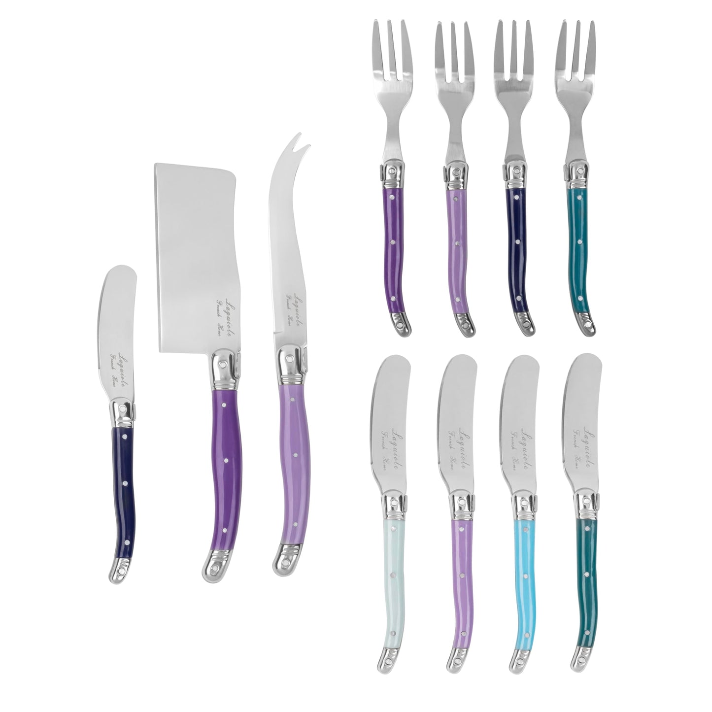 French Home 11-Piece Laguiole Charcutery Set - Plum Rose