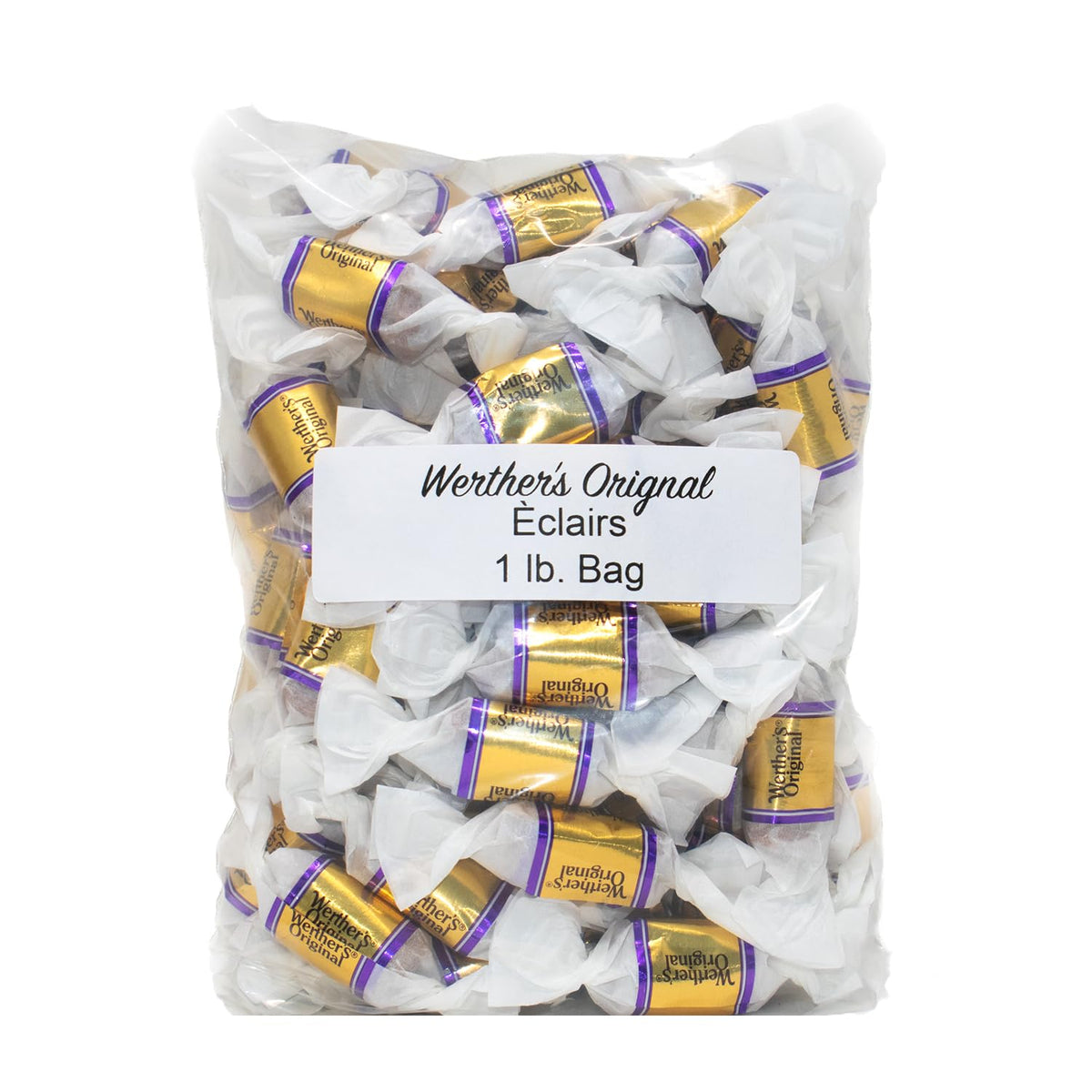 Bulk Werthers Original Hard Candy | Bulk Candy Individually Wrapped | Werthers Caramel Candy | 1 Lb Individual Flavor Bag | Ships In An Aromatik™ Resealable Pouch (Èclairs - Limited)