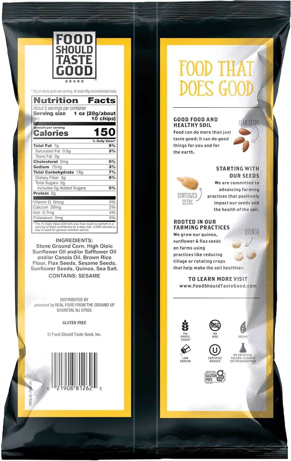 Food Should Taste Good Tortilla Chips, 5.5oz, Pack of 6 (Multigrain)