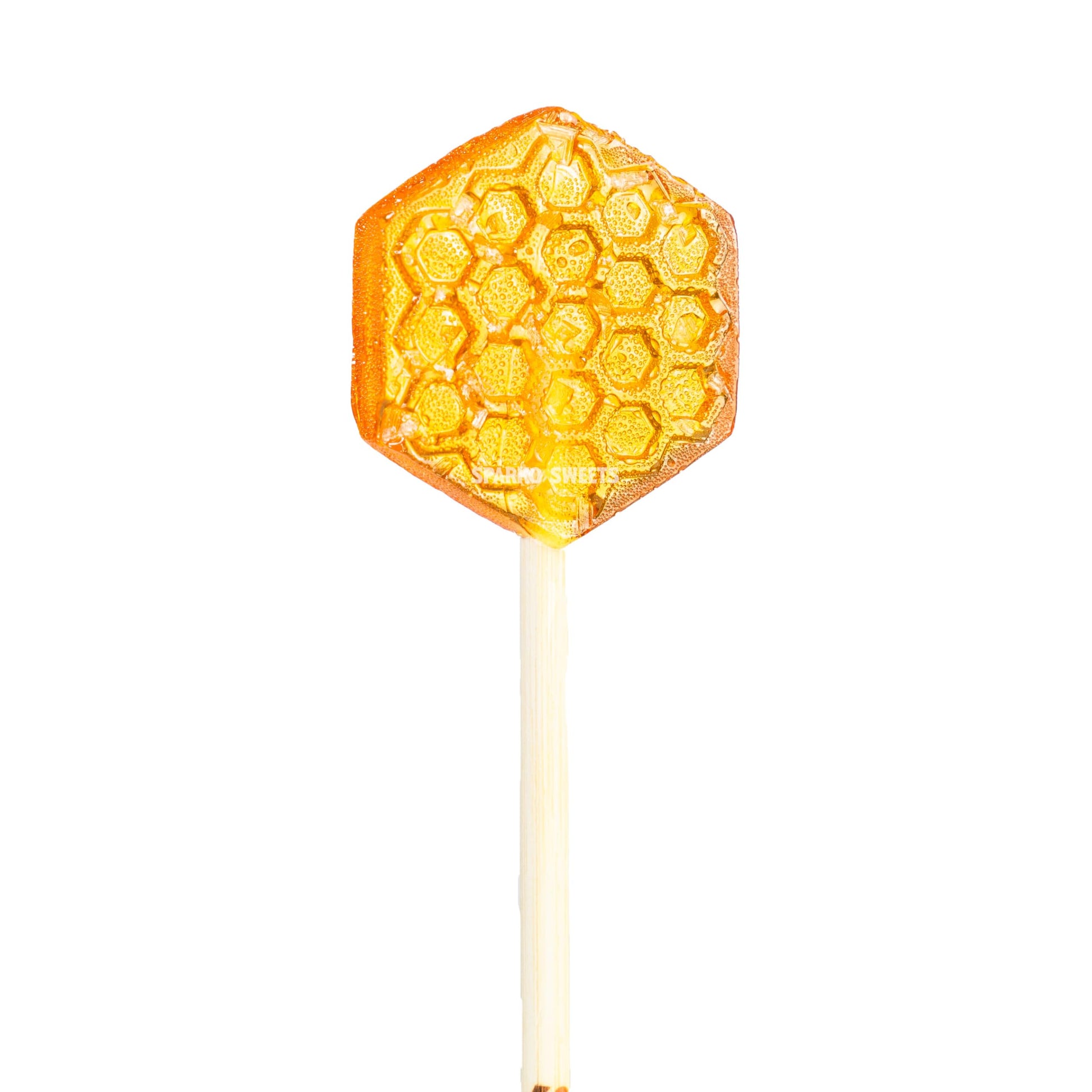 Sparko Sweets Sea Salt Honeycomb Lollipops, Made In Usa, No Artificial Ingredients, No Corn Syrup, 40 Pieces, 1.3-Inch Diameter, 1.5 Lbs, Gold – Ideal For Tea Stirrers, Sore Throat Remedy, And Gifts