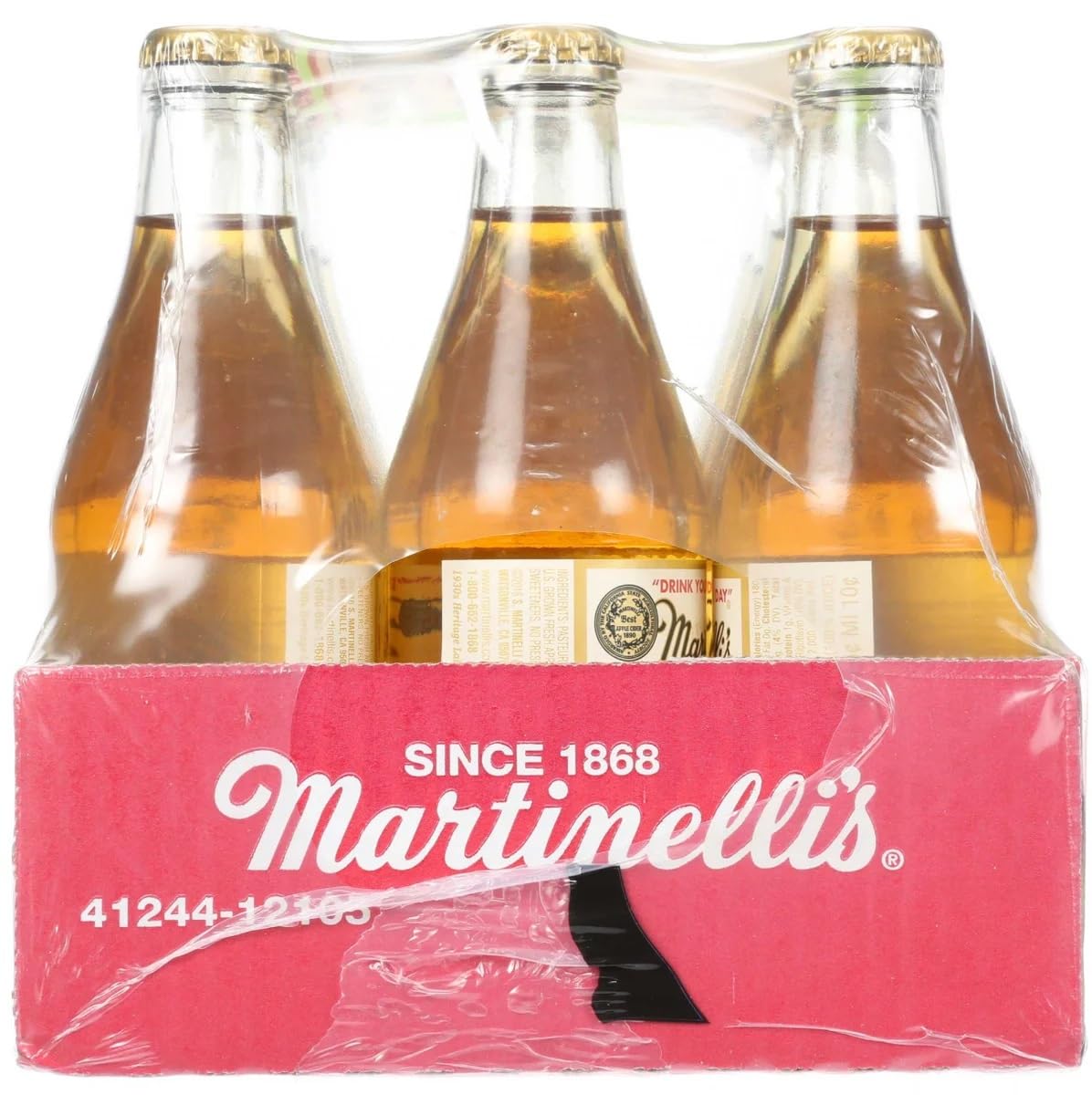 Martinellis Sparkling Apple Juice, 10 Fl Oz, Pack of 12, Plastic