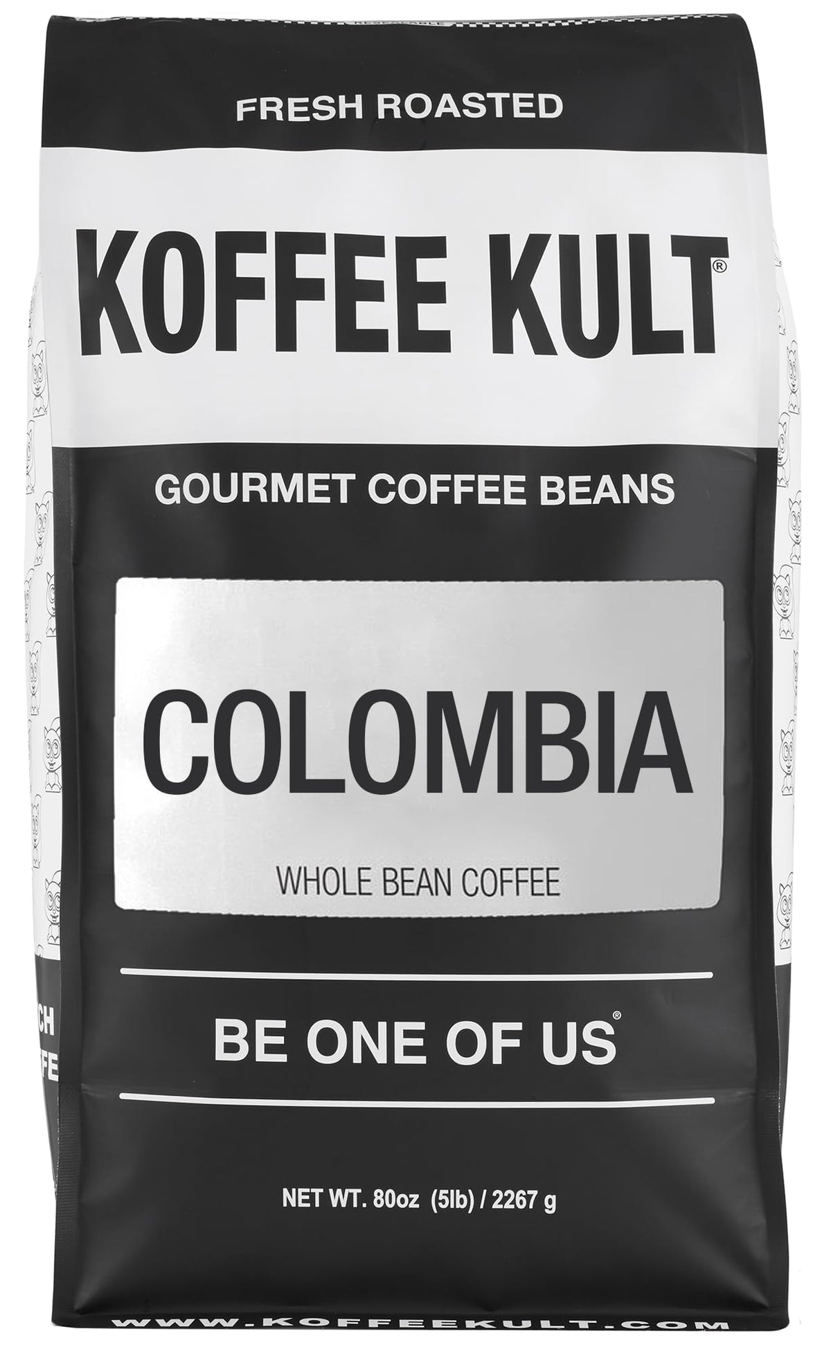 Koffee Kult Colombian Medium Roast Coffee Beans, 100% Arabica, Whole Bean, 80oz