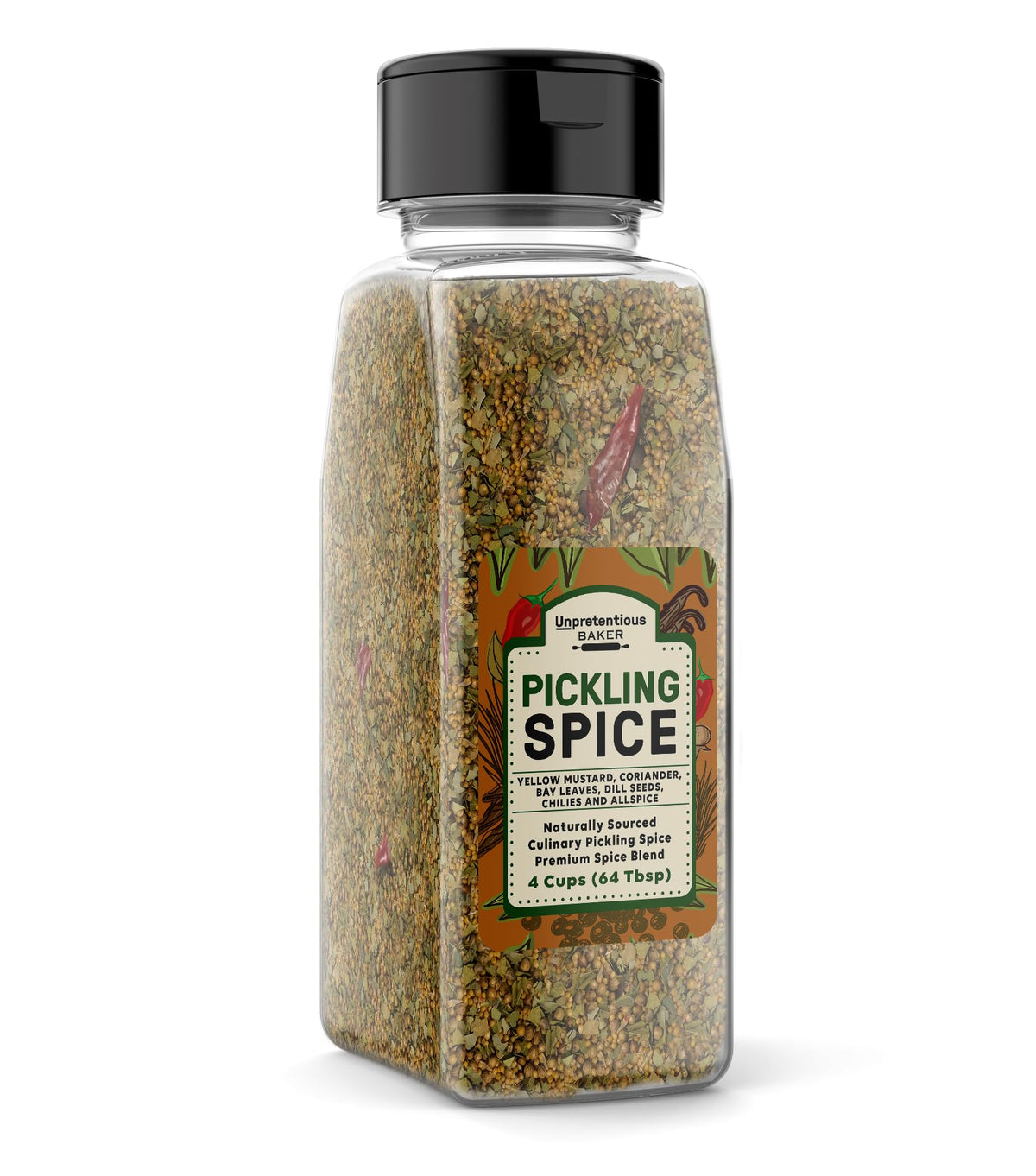 Unpretentious Pickling Spice (4 Cups) Culinary Premium Spice Blend, Non-Gmo, Made In Usa