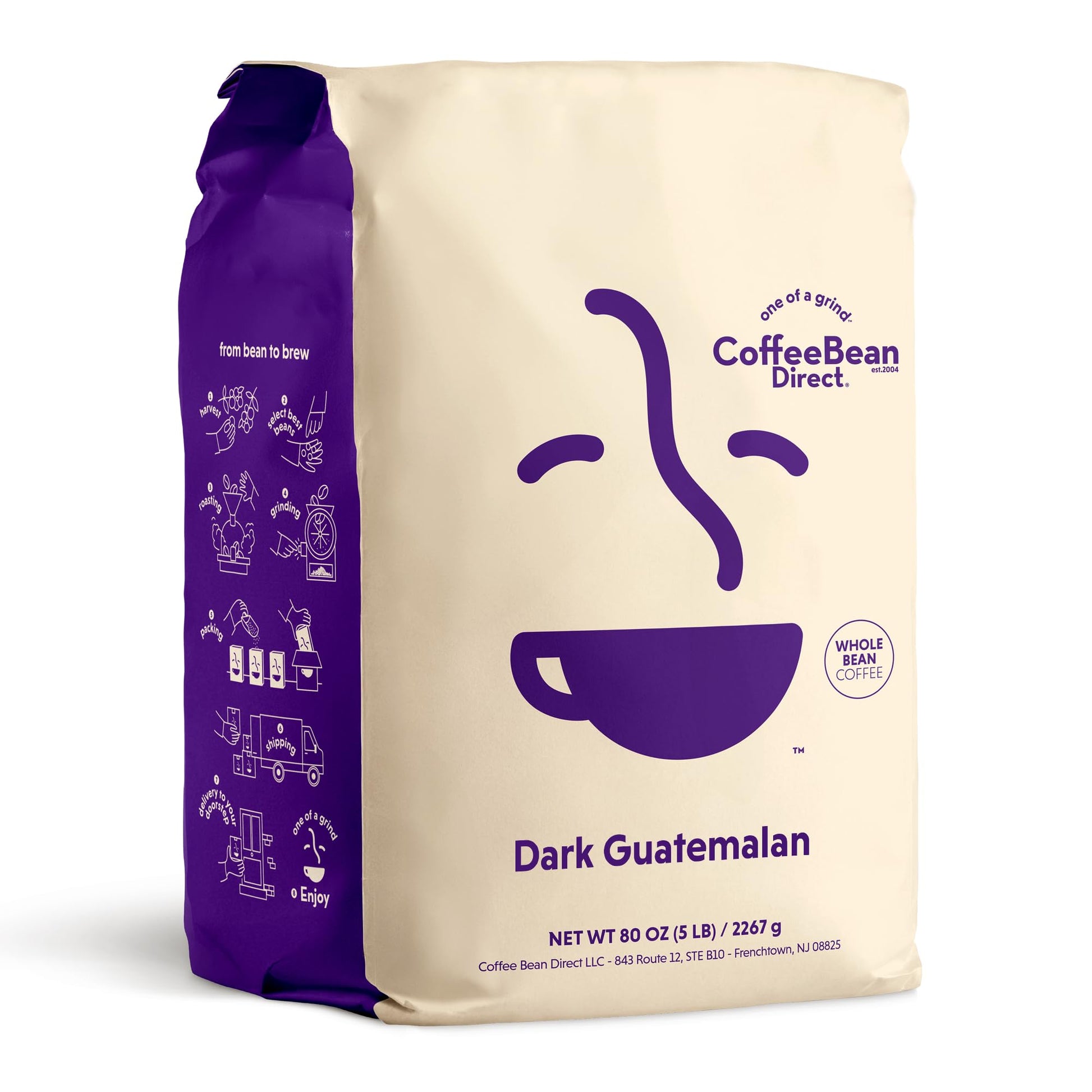 Coffee Bean Direct Dark Guatemalan, Whole Bean Coffee, 5-Pound Bag