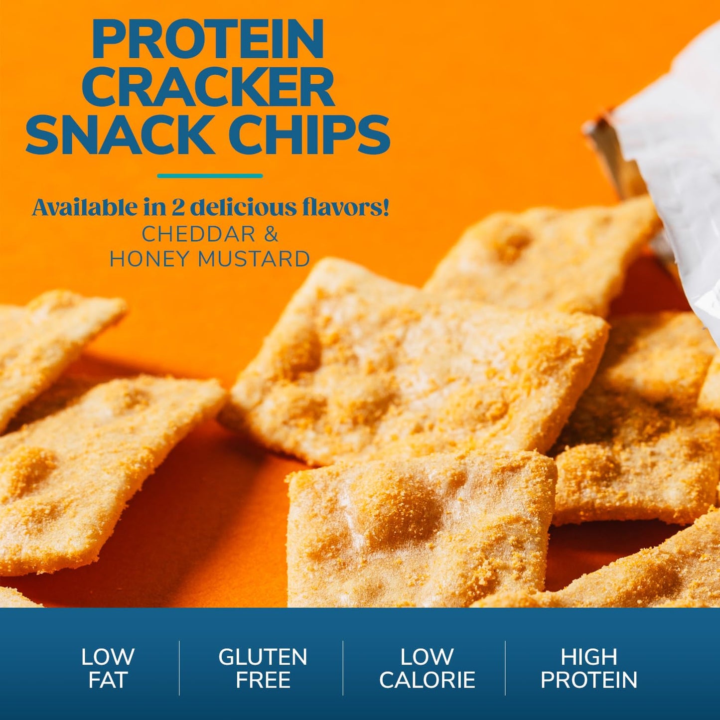 Wonderslim Protein Cracker Snack Chips, Honey Mustard, Low Fat & Gluten Free (10Ct)