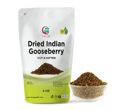 Dried Amla/Gooseberry Cut & Sifted 4 oz | Rich in Vitamin C, Fibre | Phyllanthus emblica | by Yogis Gift