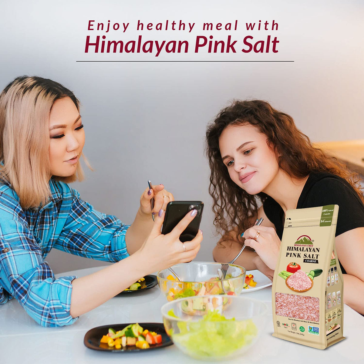 Himalayan Chef Pink Himalayan Salt, Coarse Grain, Grinder Refill -1 Pound (Pack of 6)