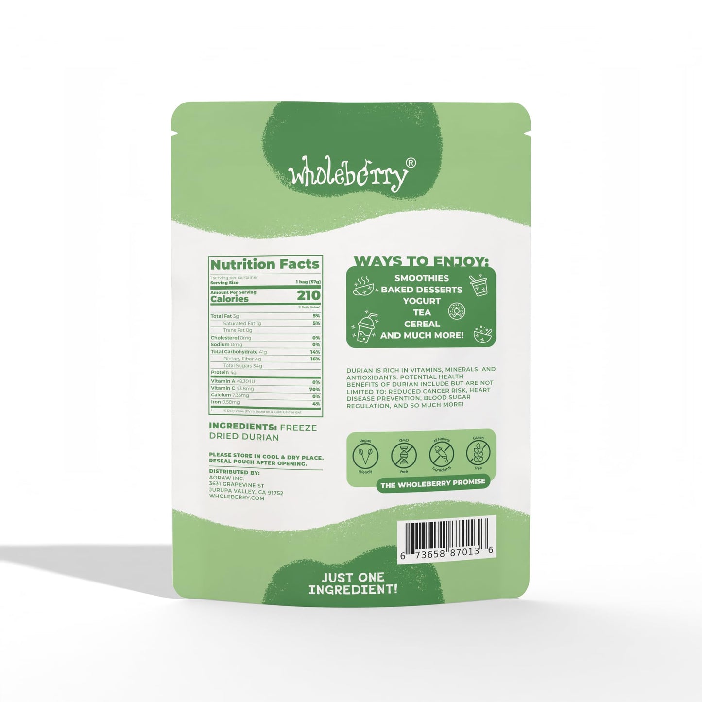 Wholeberry Freeze Dried Durian  Crispy Full Mouth Of Tropic Unsweetened Harvest From Most Mature In Thailand