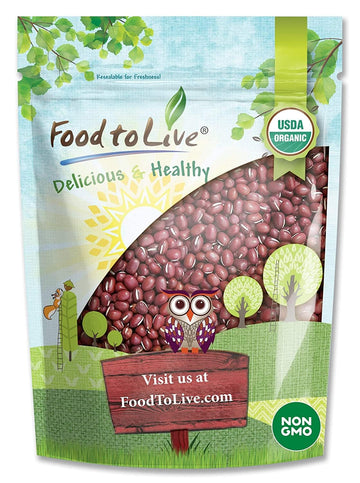 Food To Live Organic Adzuki Sprouting Beans, 3 Pounds – Whole Raw Dried Azuki Beans (Red Mung Beans), Non-Gmo, Kosher, And Vegan, Bulk Organic Beans
