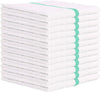 Towels N More 24 Green Stripe Cleaning Towels For Kitchen, 16X19 Bar Mop Dish Towels - 30Oz Commercial Grade Cotton Absorbent Re