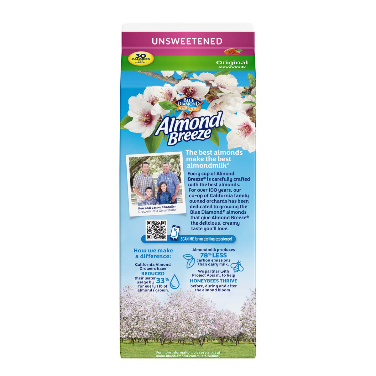Almond Breeze Blue Diamond, Almond milk, Original, 64 Fl Oz